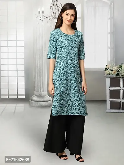 Stylish Blue Crepe Stitched Kurta For Women-thumb3