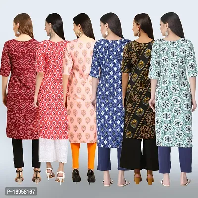 Women Stylish Crepe Printed Straight Kurta Combo-thumb2