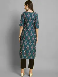 Stylish Crepe Printed Straight Kurta With Pant Set For Women-thumb2