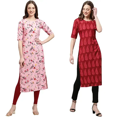 Stylish Crepe Printed Kurti - Pack of 2