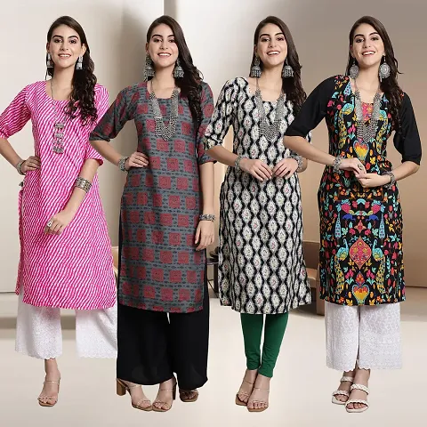 Fancy Crepe Kurtis for Women Pack Of 4