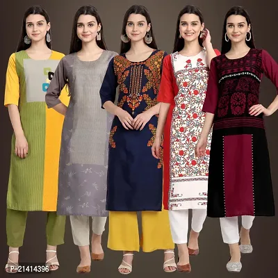 Fancy Crepe Kurtis For Women Pack Of 5