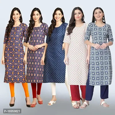 Women Stylish Crepe Printed Staright Kurta