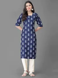 Stylish Crepe Printed Straight Kurta With Pant Set For Women-thumb1