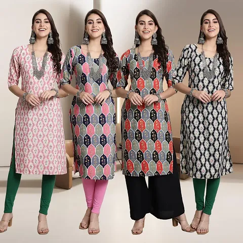 Fancy Crepe Kurtis for Women Pack Of 4