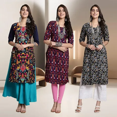 Fancy Rayon Kurtis For Women Pack Of 3