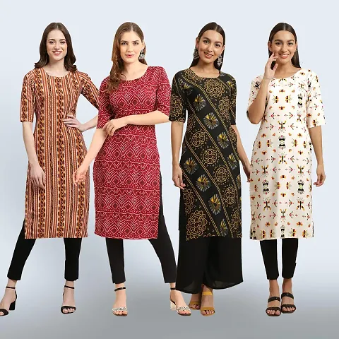 Women Stylish Crepe Staright Kurta