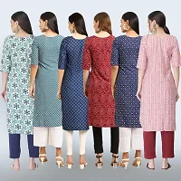 Women Stylish Crepe Printed Straight Kurta Combo-thumb1