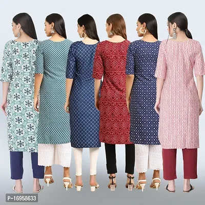 Women Stylish Crepe Printed Straight Kurta Combo-thumb2