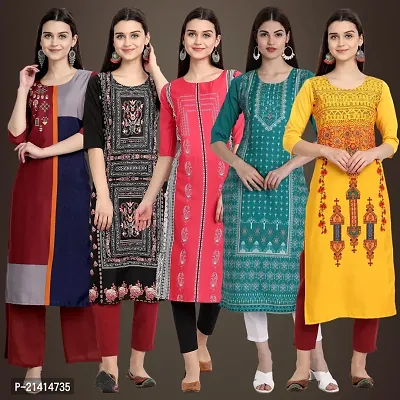 Fancy Crepe Kurtis For Women Pack Of 5-thumb0