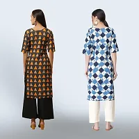 Women Stylish Crepe Ethnic Motif Casual Straight Kurta-thumb1