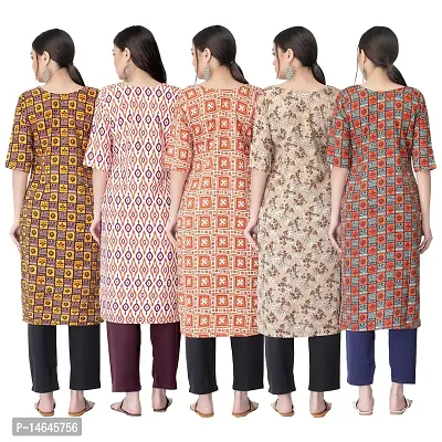 New Crepe Printed Kurtis Combo For Women Pack Of 5-thumb2