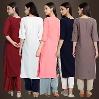 Fancy Crepe Kurtis For Women Pack Of 5-thumb1