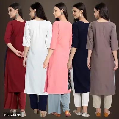 Fancy Crepe Kurtis For Women Pack Of 5-thumb2