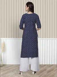Stylish Multicoloured Crepe A-Line Printed Stitched Kurti For Women-thumb2