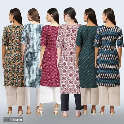 Women Stylish Crepe Printed Straight Kurta Combo-thumb2