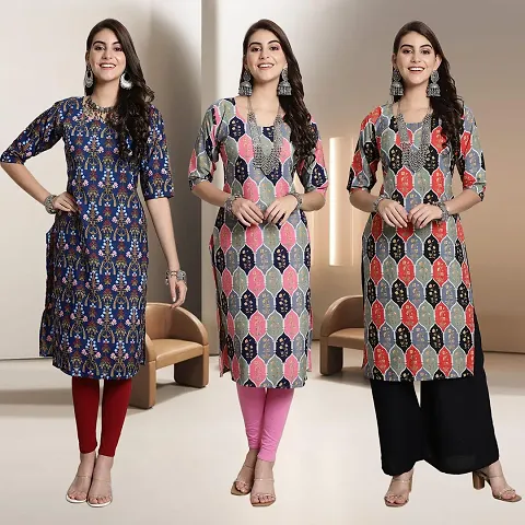 Fancy Rayon Kurtis For Women Pack Of 3