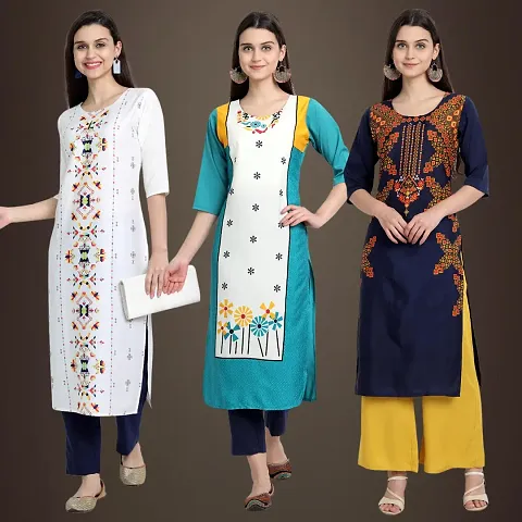 Fancy Crepe Kurtis for Women Pack Of 3