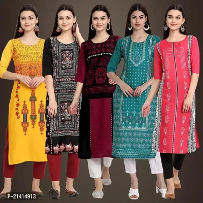 Fancy Crepe Kurtis For Women Pack Of 5