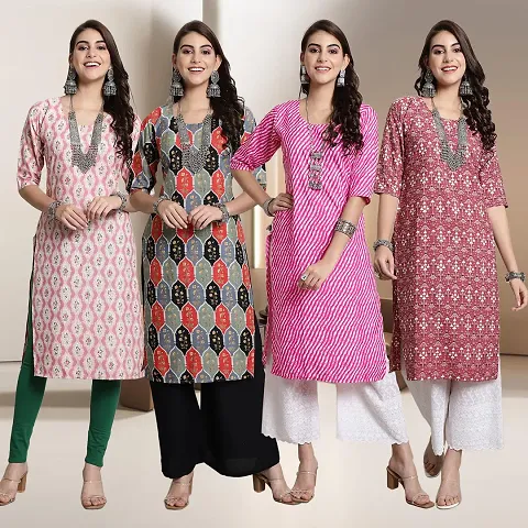 Fancy Crepe Kurtis for Women Pack Of 4