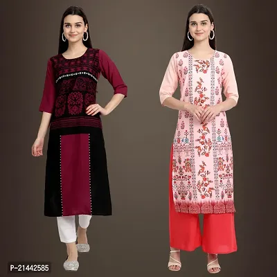 Fancy Crepe Kurtis for Women Pack Of 2-thumb0