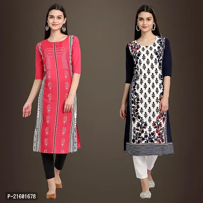 Best Trendy Crepe Printed Kurti For Women Combo Of 2