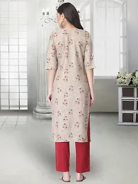 Stylish Beige Crepe Stitched Kurta For Women-thumb4