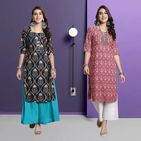 Fancy Rayon Kurtis For Women Pack Of 2