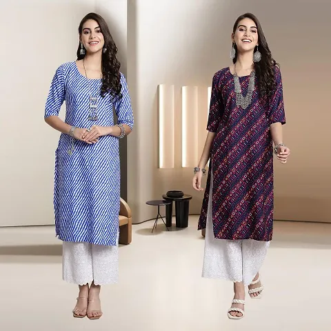 Fancy Rayon Kurtis For Women Pack Of 2