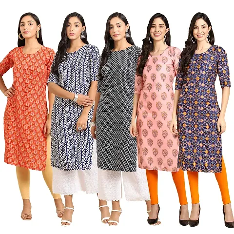 Women Stylish Crepe Straight Kurta