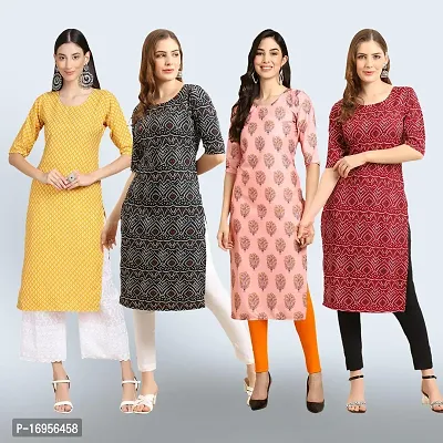 Women Stylish Crepe Straight Kurta