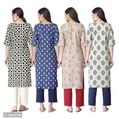 New Crepe Combo Printed Kurtis For Women Pack Of 4-thumb2