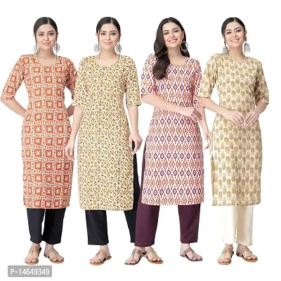 New Crepe Combo Printed Kurtis For Women Pack Of 4