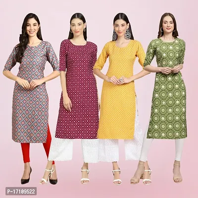 Women Stylish Crepe Printed Straight Kurta