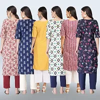 Women Stylish Crepe Printed Straight Kurta Combo-thumb1