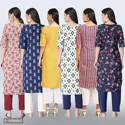 Women Stylish Crepe Printed Straight Kurta Combo-thumb2