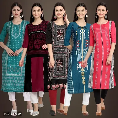 Fancy Crepe Kurtis For Women Pack Of 5