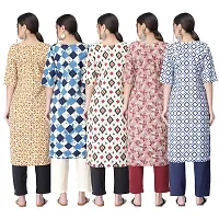 New Crepe Printed Kurtis Combo For Women Pack Of 5-thumb1