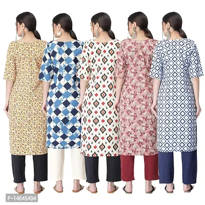 New Crepe Printed Kurtis Combo For Women Pack Of 5-thumb2