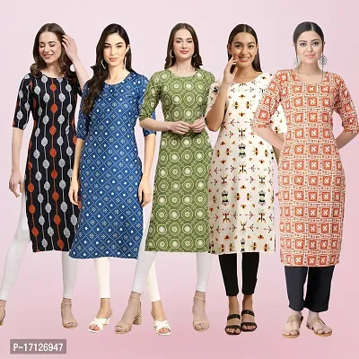 Women Stylish Crepe Printed Straight Kurta