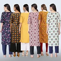 Women Stylish Crepe Printed Straight Kurta Combo-thumb1