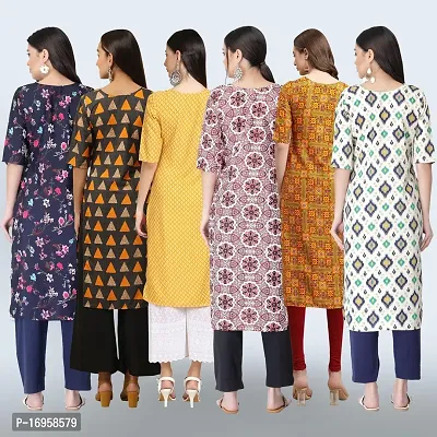 Women Stylish Crepe Printed Straight Kurta Combo-thumb2