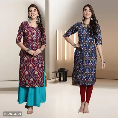 Fancy Rayon Kurtis For Women Pack Of 2