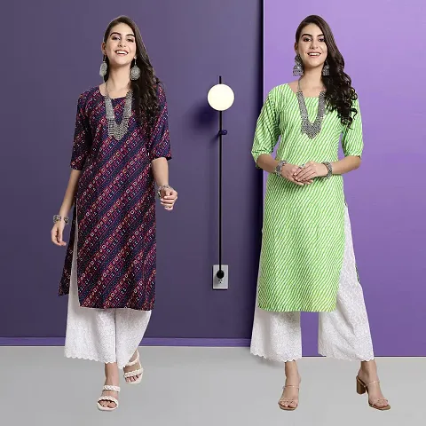 Fancy Rayon Kurtis For Women Pack Of 2