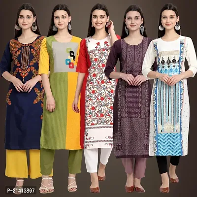 Fancy Crepe Kurtis For Women Pack Of 5-thumb0