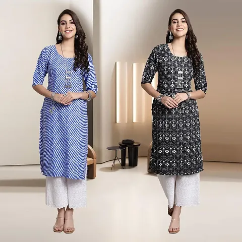 Fancy Rayon Kurtis For Women Pack Of 2