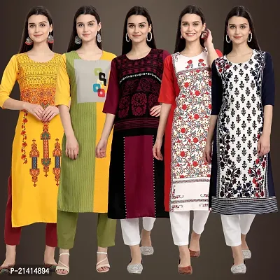 Fancy Crepe Kurtis For Women Pack Of 5