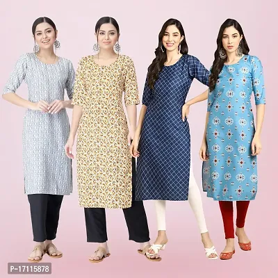 Women Stylish Crepe Printed Straight Kurta