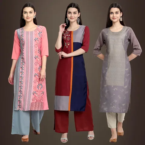 Fancy Crepe Kurtis for Women Pack Of 3