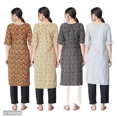 New Crepe Combo Printed Kurtis For Women Pack Of 4-thumb2